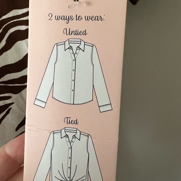 C by One Women’s Brown & Beige Print Blouse - Picture 5 of 9